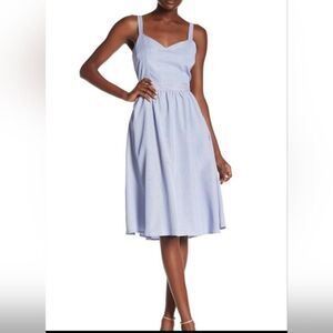 MelloDay Blue Striped Tie Back Dress